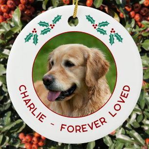 Décoration En Céramique Mémoire personnalisée de Noël pour chien photo