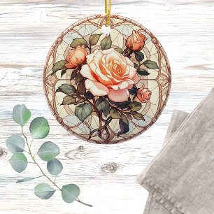 Décoration En Céramique Mémorial aux photos florales