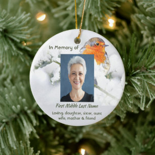 Décoration En Céramique Mémorial chrétien souvenir Anglais Robin Bird