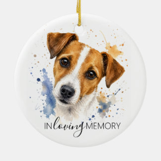 Décoration En Céramique Mémorial de Noël pour chien Jack Russell
