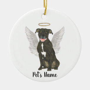Décoration En Céramique Mémorial de sympathie pour Pitbull Staffy noir