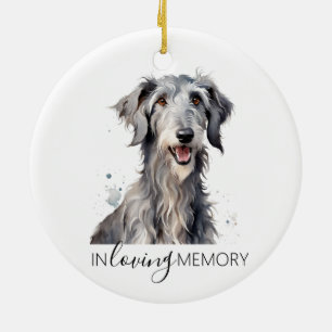 Décoration En Céramique Mémorial du Deerhound aquarelle Noël