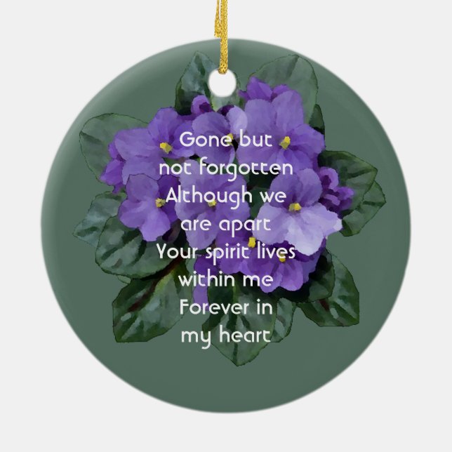 Décoration En Céramique Memorial Keepsake African Violet (Dos)