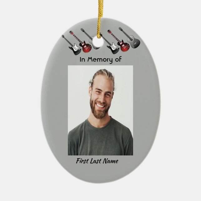 Décoration En Céramique Memorial Keepsaké musicien musique de guitare (Devant)