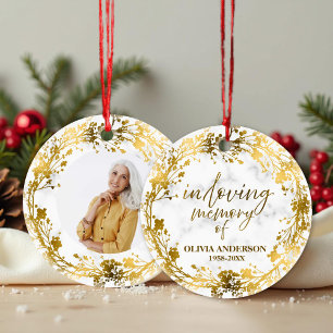 Décoration En Céramique Mémorial photo In Love Memory Gold Foil