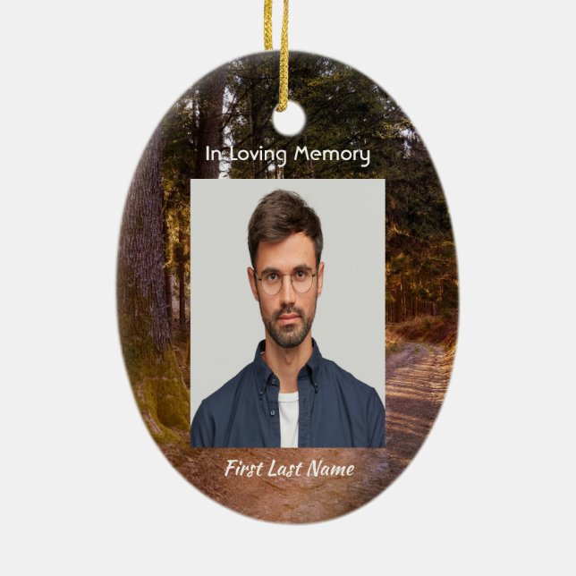 Décoration En Céramique Memorial Photo Prayer Forest Trail Walk (Dos)