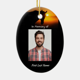 Décoration En Céramique Memorial Photo Prière Horse Ouest