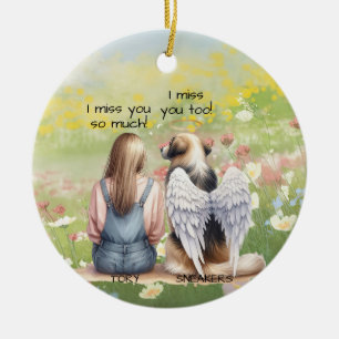 Décoration En Céramique Mémorial pour femme et chien 