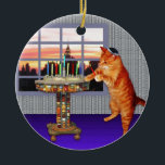 Décoration En Céramique menorah cat.jpg<br><div class="desc">Pas simplement pour Chanukah plus - ce joli gingembre allume les bougies parce qu'un grand miracle s'est produit ici !</div>