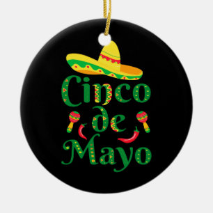 Décoration En Céramique Mens Women Cinco De Mayo Sombrero Mexican