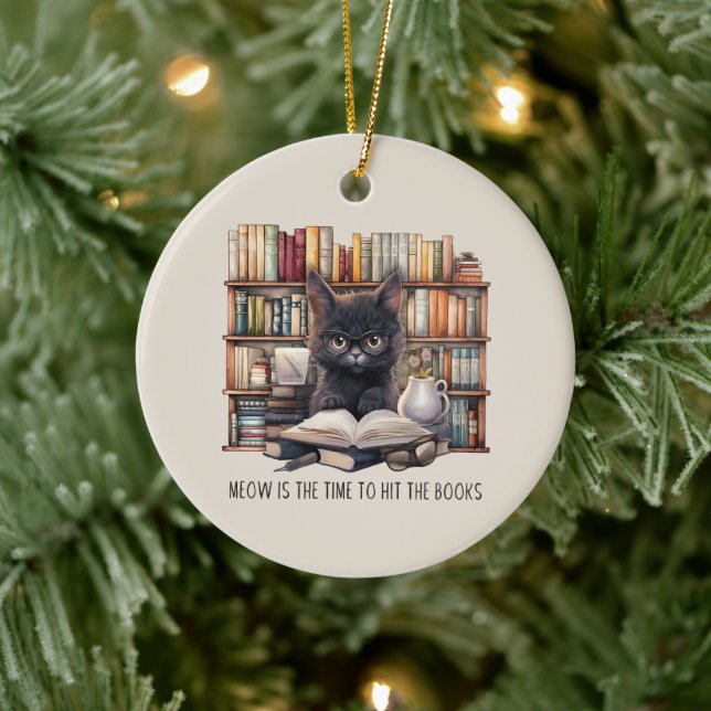 Décoration En Céramique Meow Est Le Moment De Toucher Les Livres (Arbre)
