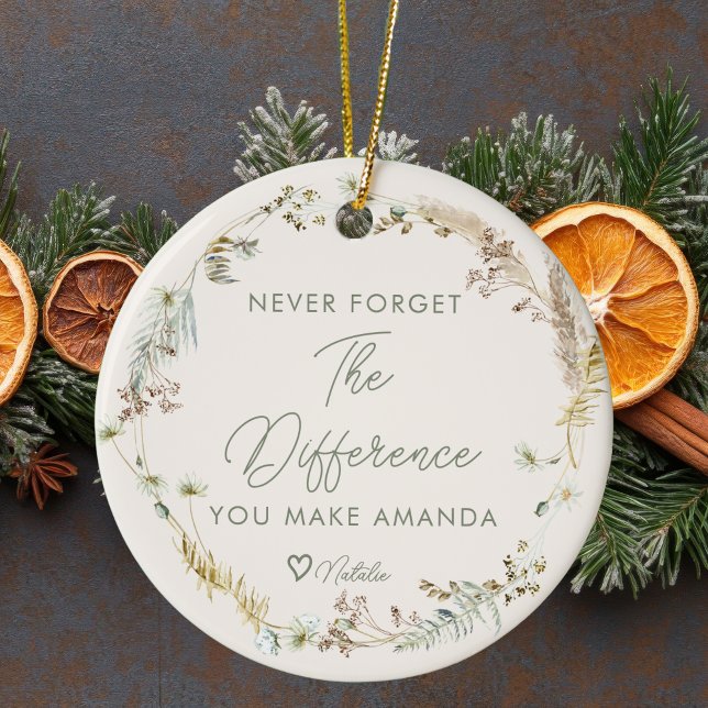 Décoration En Céramique Merci Fleur sauvage Boho personnalisé Noël (Créateur téléchargé)