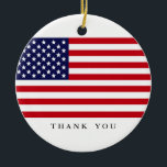 Décoration En Céramique Merci patriotique du drapeau américain | des<br><div class="desc">Ornements drapeau-orientés américains patriotiques.   Célébrez ces hommes et femmes des militaires des USA.</div>