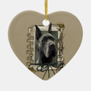 Décoration En Céramique Merci - pattes en pierre - great dane - gris