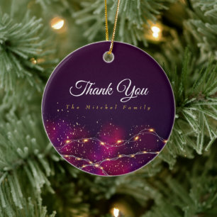 Décoration En Céramique Merci personnalisé Circler nom de famille Noël