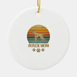 Décoration En Céramique Mère Boxer Chien Rétro Coucher de Soleil Empreinte
