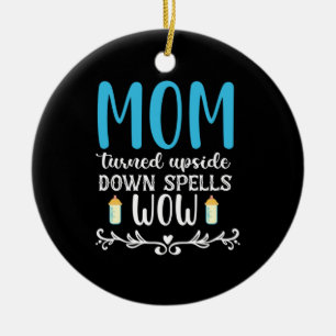 Décoration En Céramique Mère Cadeau Maman S'Est Tournée À L'Envers Wow