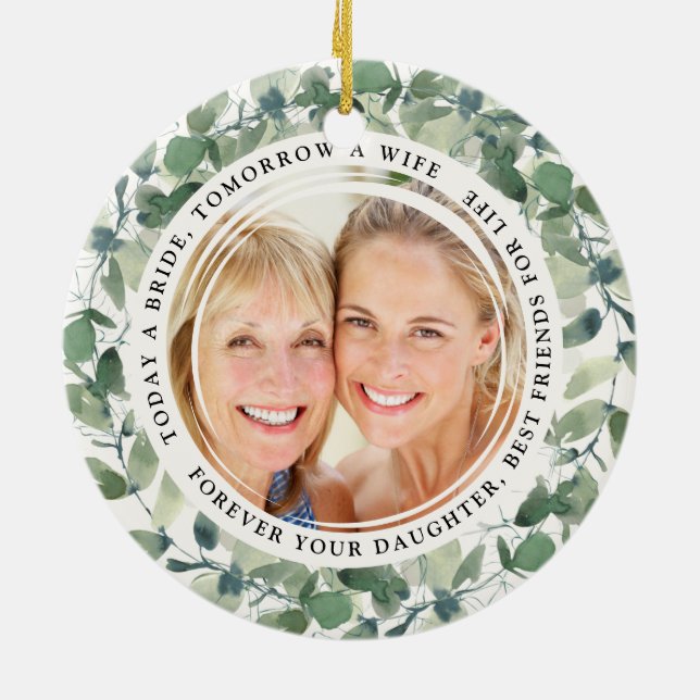 Décoration En Céramique Mère de la mariée Keepsaké Poème photo (Dos)