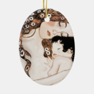 Décoration En Céramique Mère et enfant Gustave Klimt