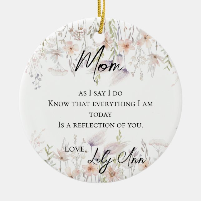 Décoration En Céramique Mère fleur sauvage De L'Aquarelle De Mariée (Devant)