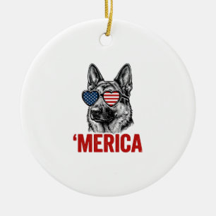 Décoration En Céramique Merica Berger Allemand Drapeau Lunettes de Soleil 