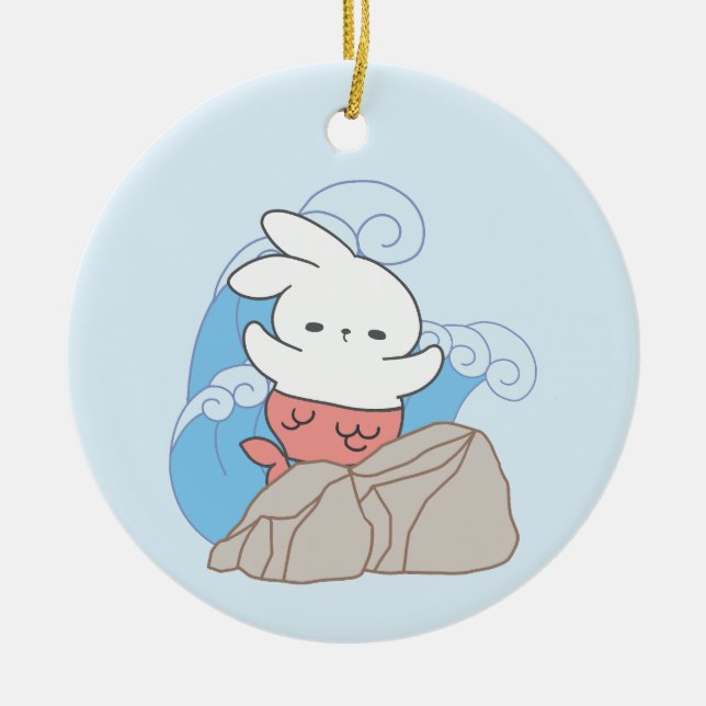 Décoration En Céramique Mermaid Bunny Aventures Un peu de plaisir d'été (Devant)