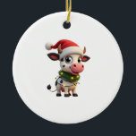 Décoration En Céramique Merry Christmas Cow Santa Christmas Lights Cow Xma<br><div class="desc">Merry Christmas Cow Santa Christmas Lights Cow Xmas Tree T-Shirt (3)</div>