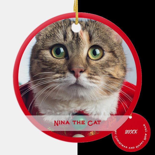 Décoration En Céramique Merry Christmas from Family Cat (Créateur téléchargé)