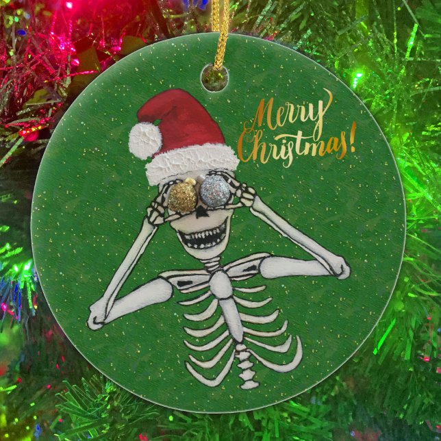 Décoration En Céramique Merry Christmas Laughing Skeleton (Créateur téléchargé)
