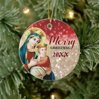 Décoration En Céramique Merry Christmas | Mary virgin | Ceramic Ornament