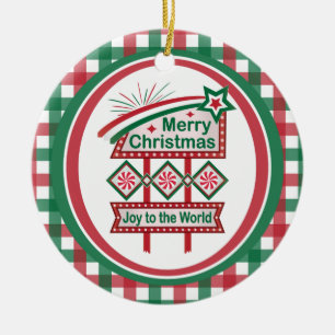 Décoration En Céramique Merry Christmas Retro Marquee - Joy to the World