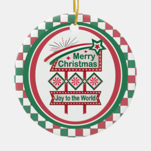 Décoration En Céramique Merry Christmas Retro Marquee - Joy to the World