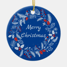 Merry Christmas Snowy Wreath