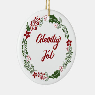 Décoration En Céramique Merry Féroese Christmas Wreath, Gleðilig Jól