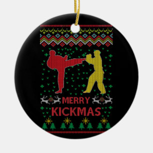 Décoration En Céramique Merry Kickmas Ugly Christmas Karate Jiu Jitsu
