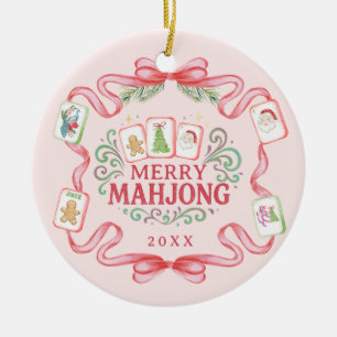 Décoration En Céramique Merry Mahjong Noël