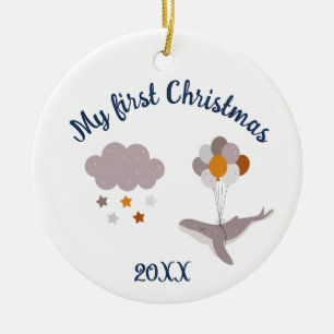 Décoration En Céramique Merry Noël baleine Belle rêve Orna en céramique