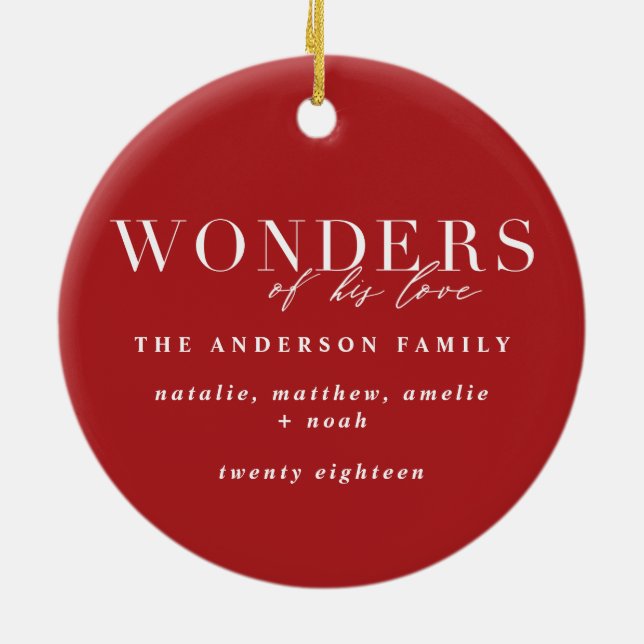 Décoration En Céramique Merveilles de son amour religieux Noël plaid (Dos)