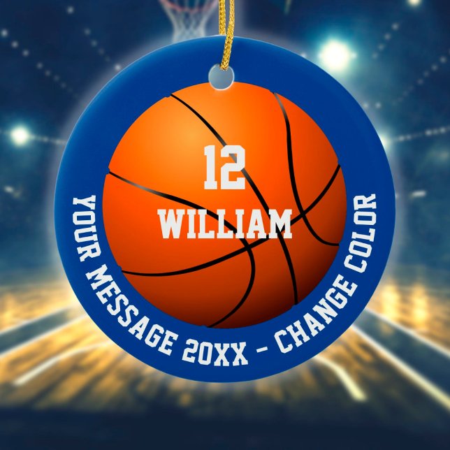 Décoration En Céramique Message de basketball avec nom et numéro personnal (Créateur téléchargé)
