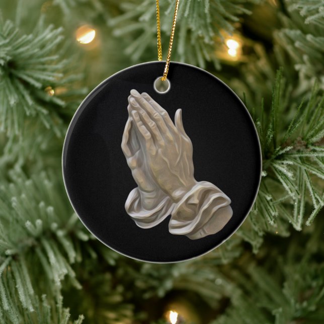 Décoration En Céramique Métal Peint Regarder Les Mains De Prière (Arbre)