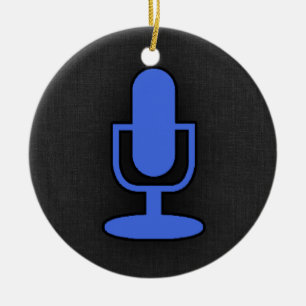 Décoration En Céramique Microphone Royal Blue