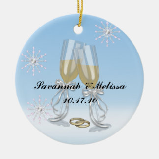 Décoration En Céramique Mignon marié ; Notre premier Noël