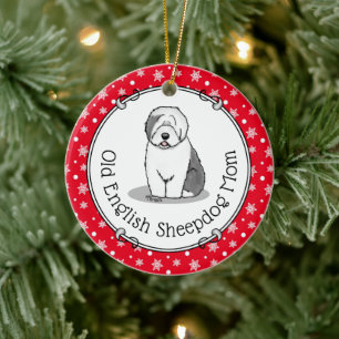 Décoration En Céramique Mignonne chien OES Maman Vieux anglais Sheepdog Ma