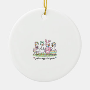 Décoration En Céramique Mignonne juste une fille oie eggcitée jour de Pâqu