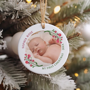 Décoration En Céramique Mignonne Premier Noël Nouveau bébé Ornament en cér