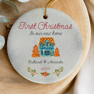Décoration En Céramique Mignonne première Noël nouvelle maison de biscuits
