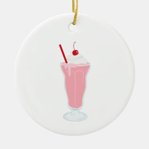 Décoration En Céramique Milkshake aux fraises