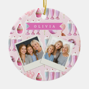 Décoration En Céramique Milkshake Rétro Rose Personnalisé Coquette Mignonn