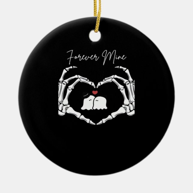 Décoration En Céramique Mine, Valentines Classic - Squelette Mains Entendr (Devant)