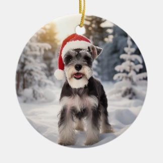 Décoration En Céramique Miniature de Schnauzer Dog